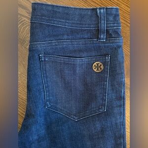 Tory Burch Straight Cuffed Jean – Size 27 – Dark Wash – Like New